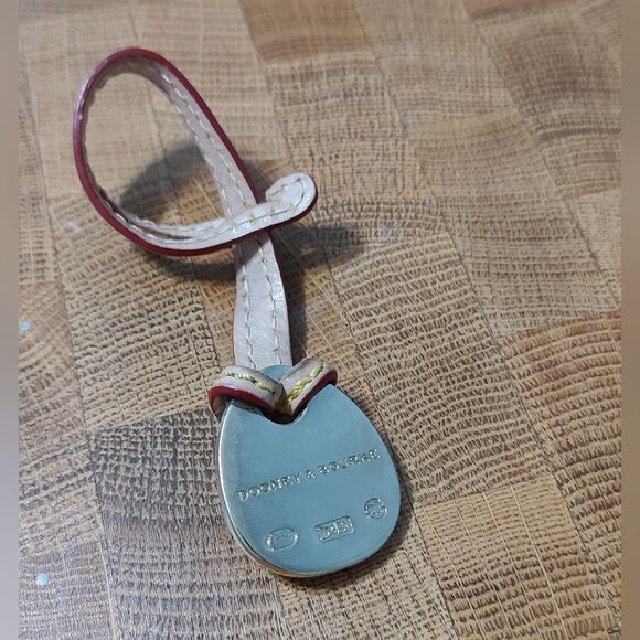 Dooney & Bourke blue duck key tag fob purse charm leather EUC - Picture 5 of 5